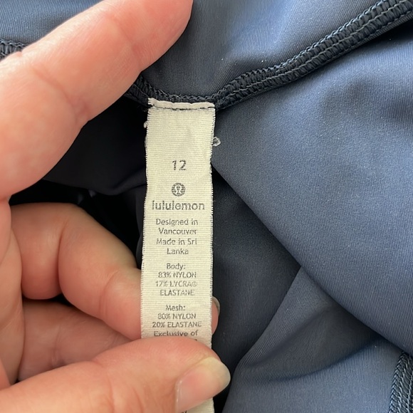 Lululemon Sheer Will Leggings Mesh Sheer Thigh Panels Pulse Stone Blue - Picture 14 of 15